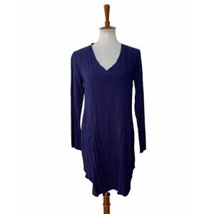 Cloth & Stone Womens V Neck Pullover Dress Long Sleeve Blue XS